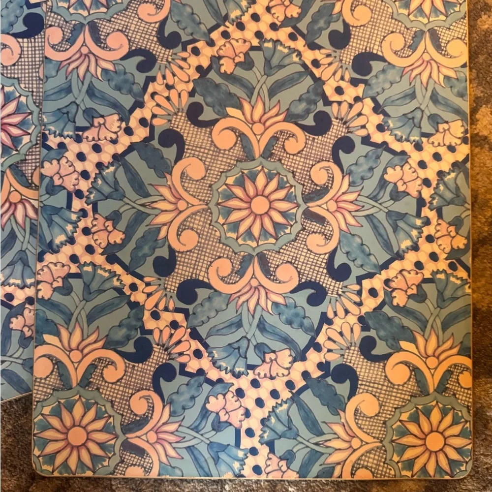 Pottery Barn Blue and Pink Floral Placemats